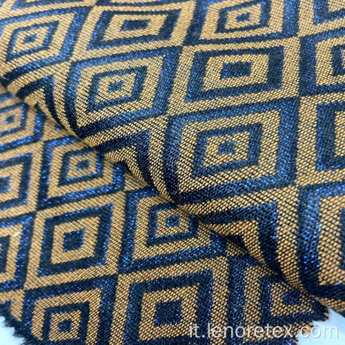 Tessuto jacquard intessuto in poliestere acrilico oro metallizzato Lurex